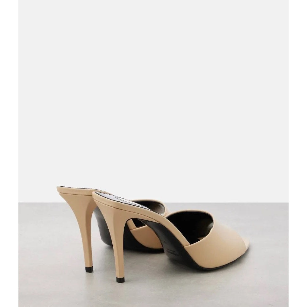 Saint Laurent Romy 90 Leather Mules Tan Leather Pointed Toe Heels Size 37.5 NIB