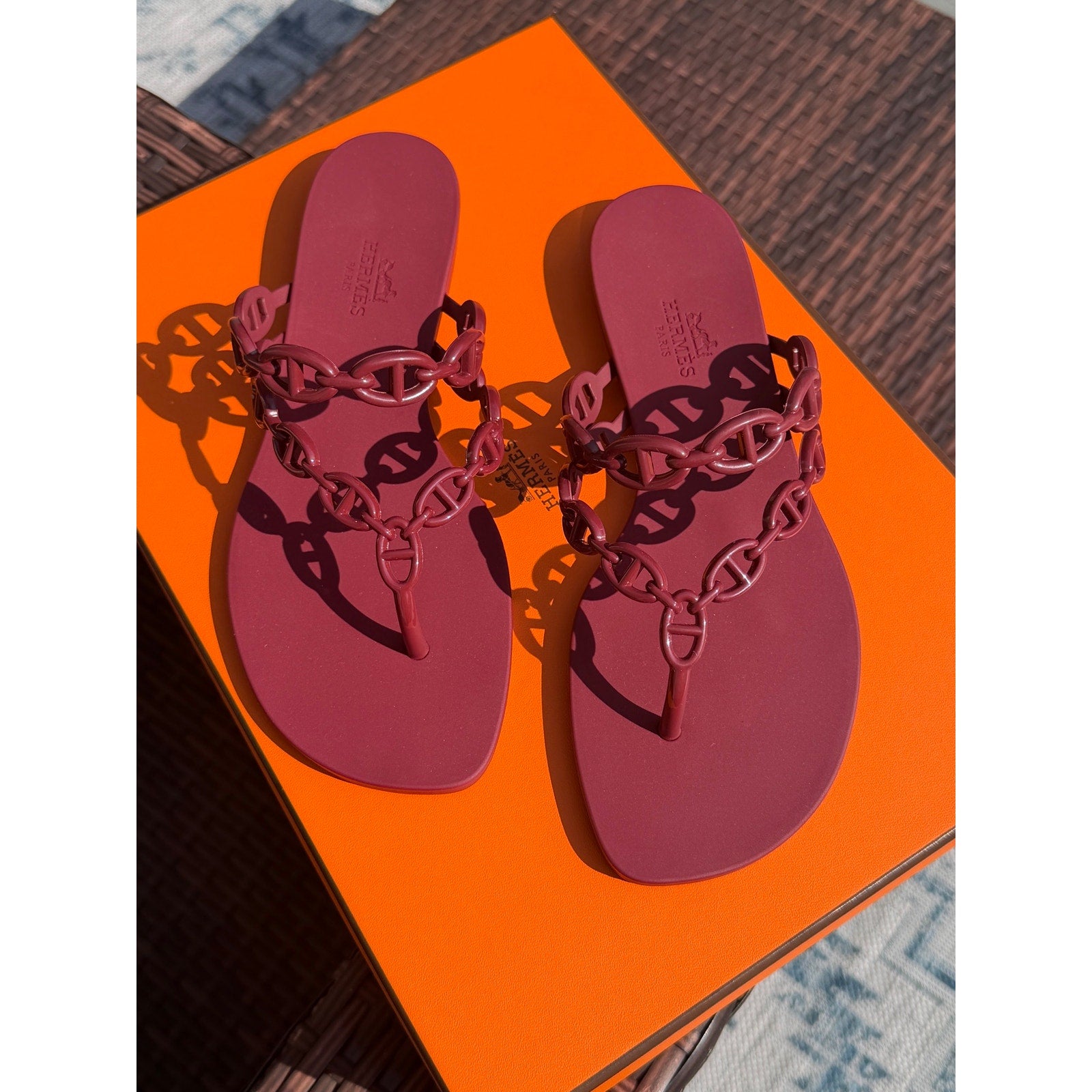 Hermes Island Sandal in Rouge H Size 37 BNIB