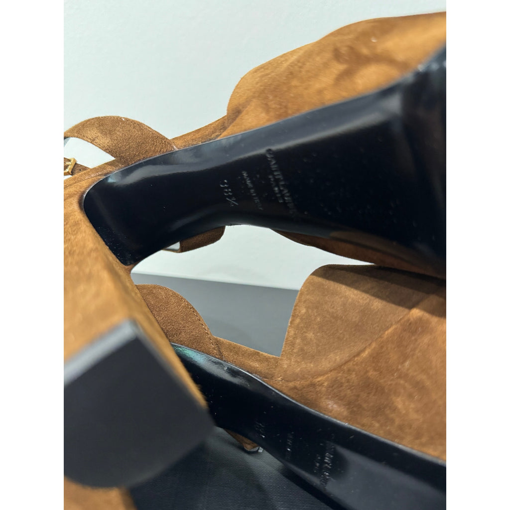 SAINT LAURENT JODIE PLATFORM SANDALS IN SUEDE LAND BNIB 38.5