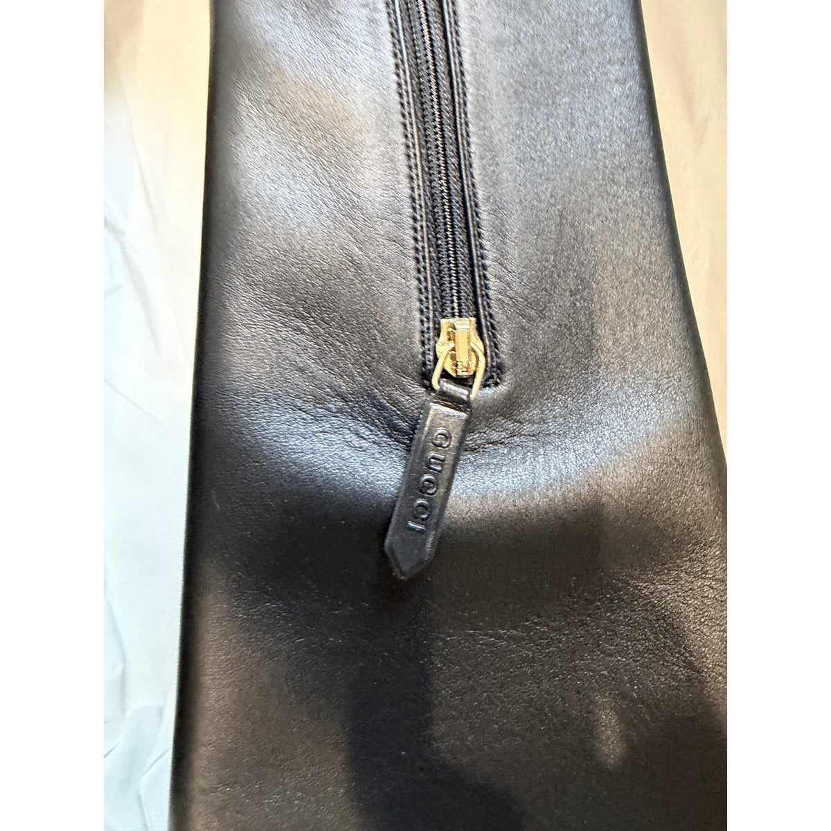 Gucci Jordaan Leather Knee High Boots Black Lambskin Horsebit Size 37.5 BNIB