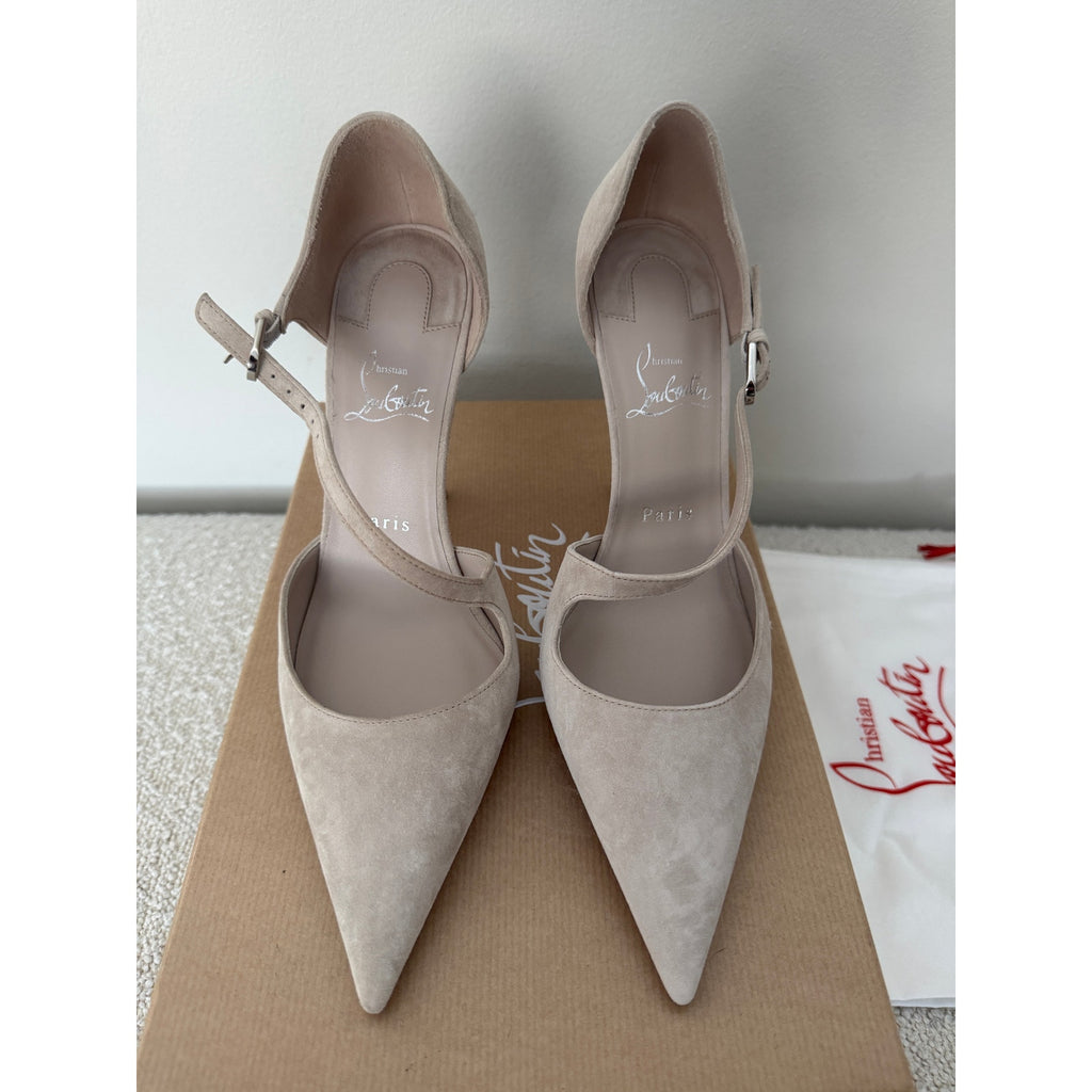 CHRISTIAN LOUBOUTIN
Miss Ziggyta 100 suede pumps BNIB 38.5