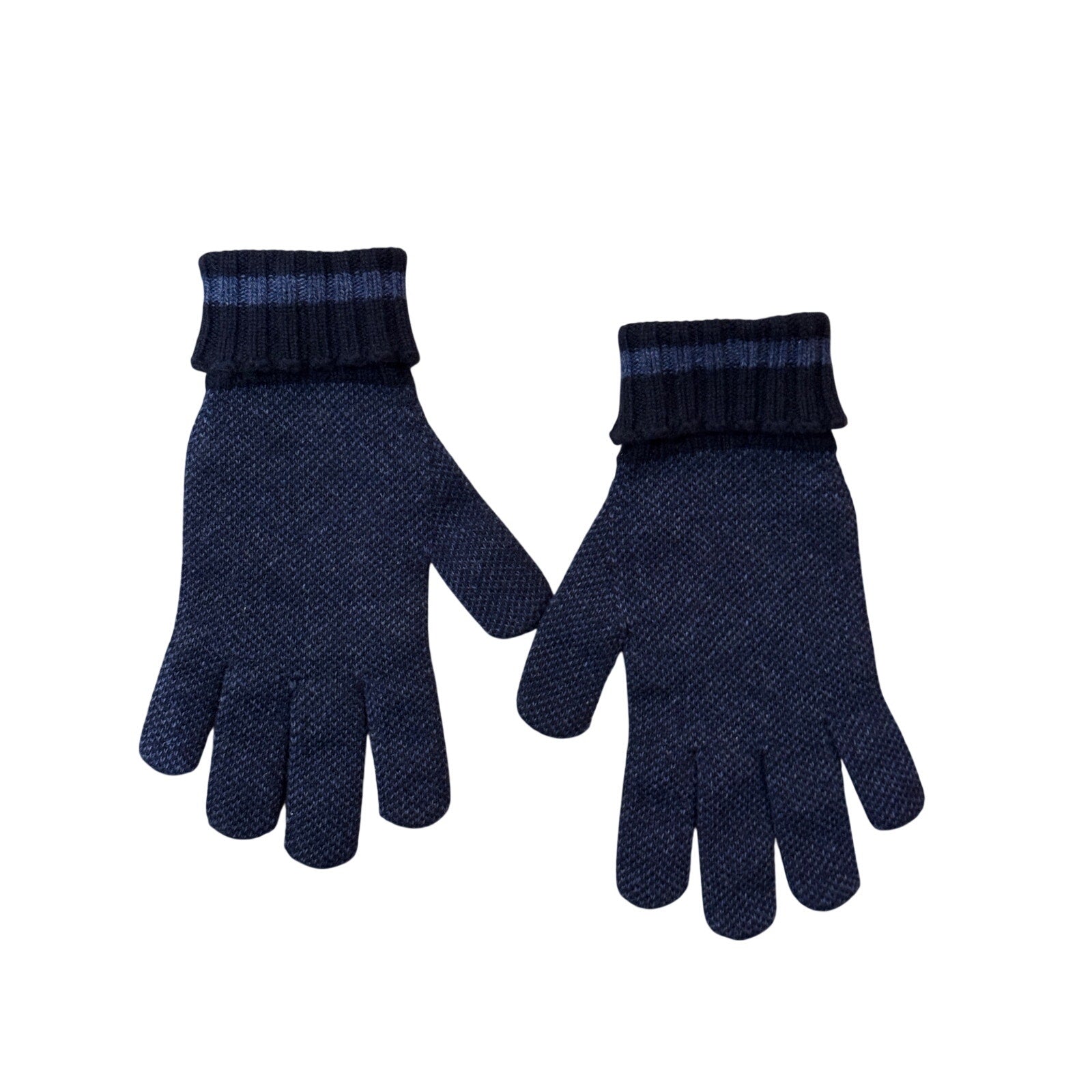 GUCCI Blue Logo-Jacquard Cashmere Gloves NWT size medium