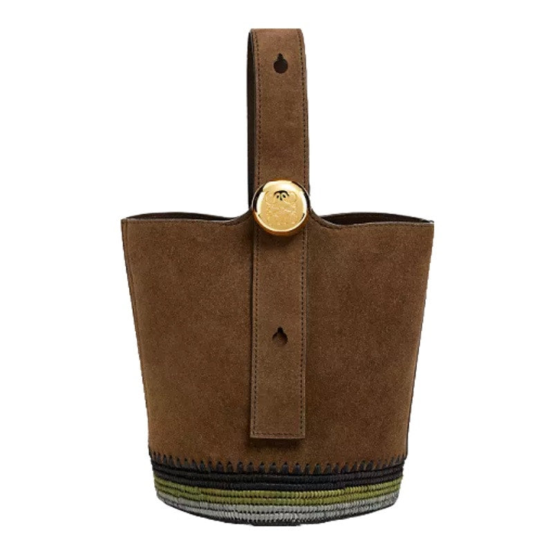 Loewe
Women’s LOEWE x Paula's Ibiza Mini Pebble Suede & Raffia Bucket Bag NWT
