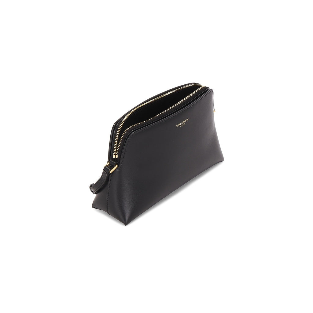 Saint Laurent Pouch On Strap Black Calfskin Crossbody Bag Nero Leather NWT
