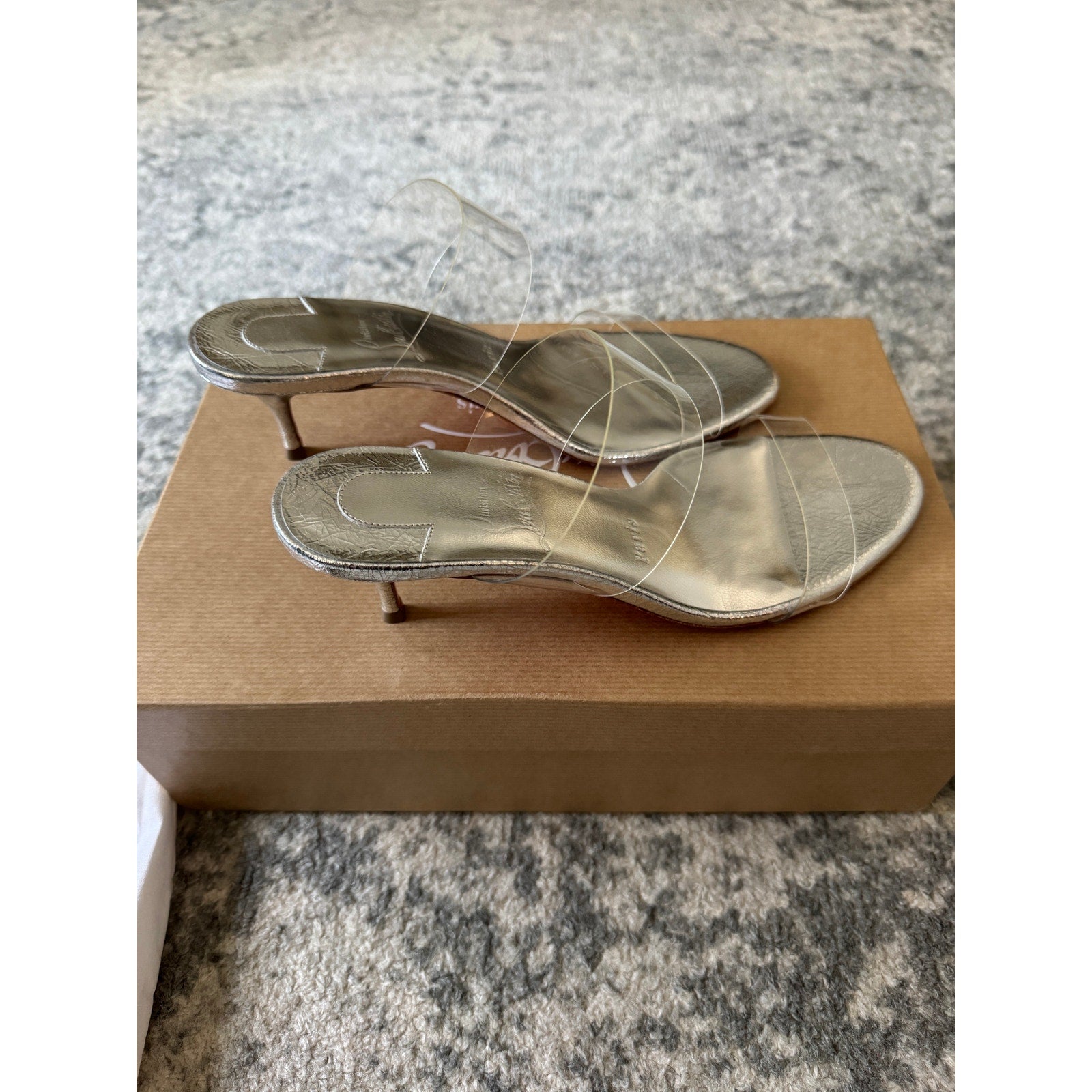 CHRISTIAN LOUBOUTIN Just Nothing 55 silver sandals BNIB 37.5