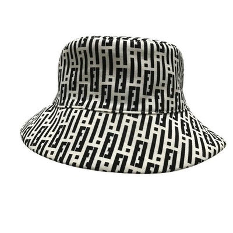 Fendi Black and White Bucket Hat Large New with Tags