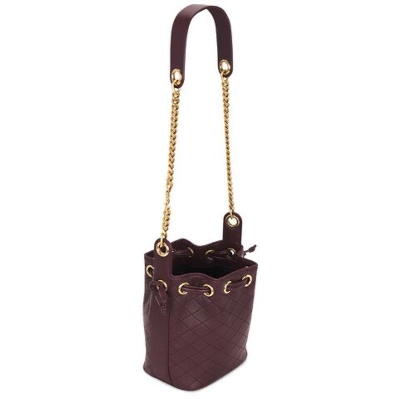 SAINT LAURENT Small Cassandre Quilted Bucket Bag NWT Hot Wine