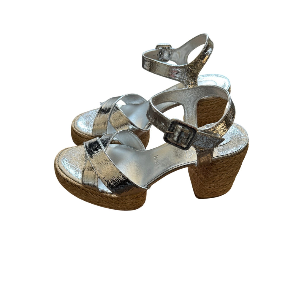 CHRISTIAN LOUBOUTIN Calakala 85 metallic leather espadrille sandals BNIB 40