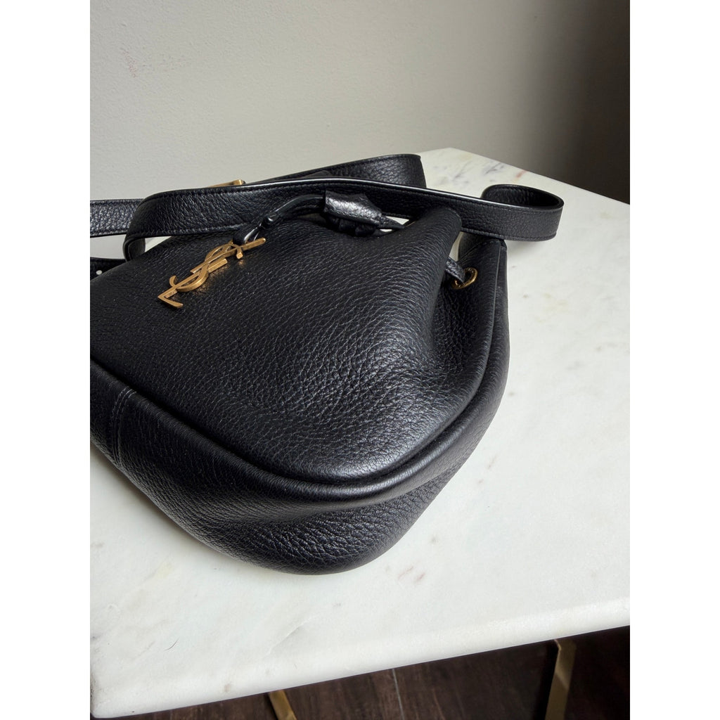 Saint Laurent Mini Paris Vii Black Leather Bag Gold Hardware NWT