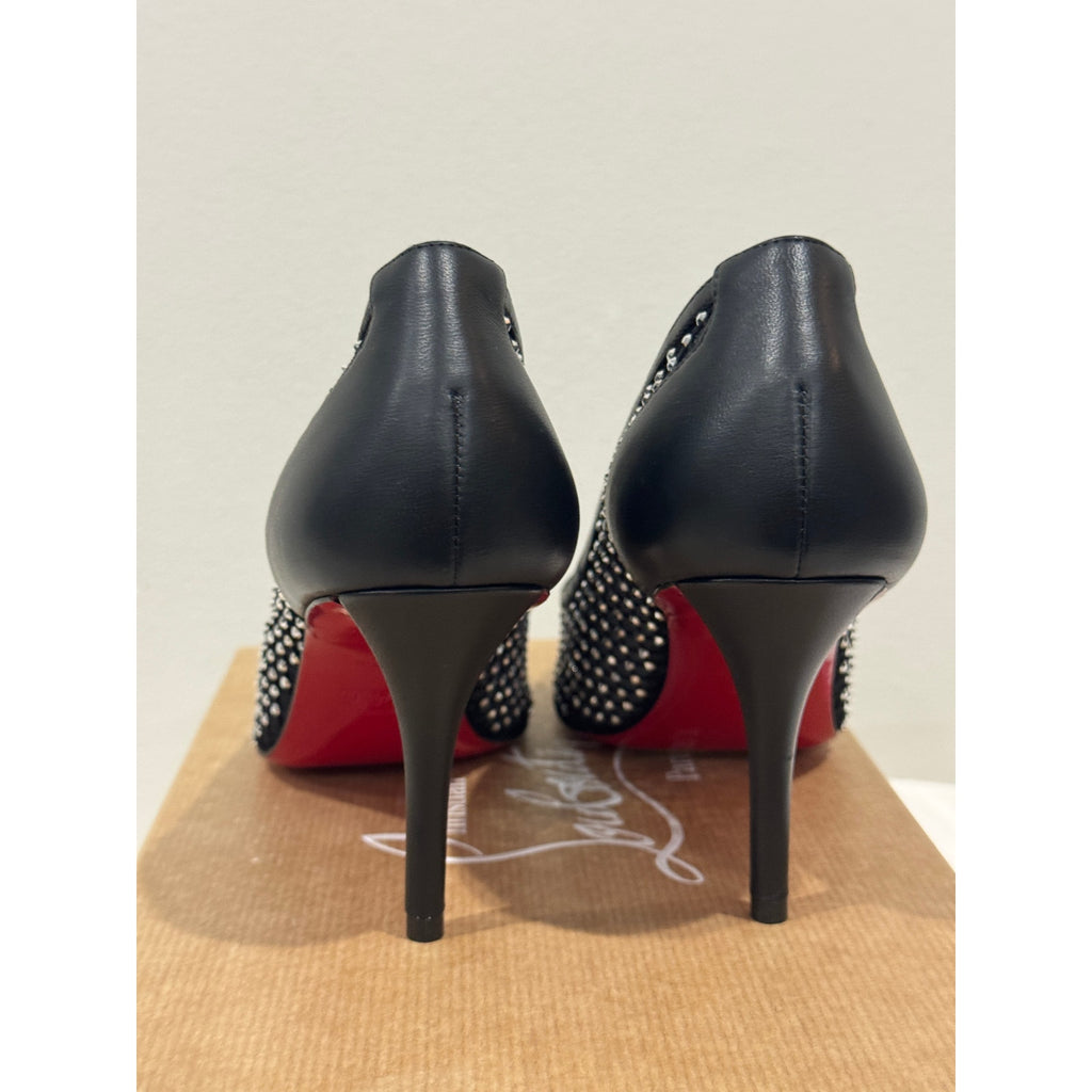 Christian Louboutin Apostropha Mesh Strass Pumps 80mm Black Crystal | BNIB 36.5