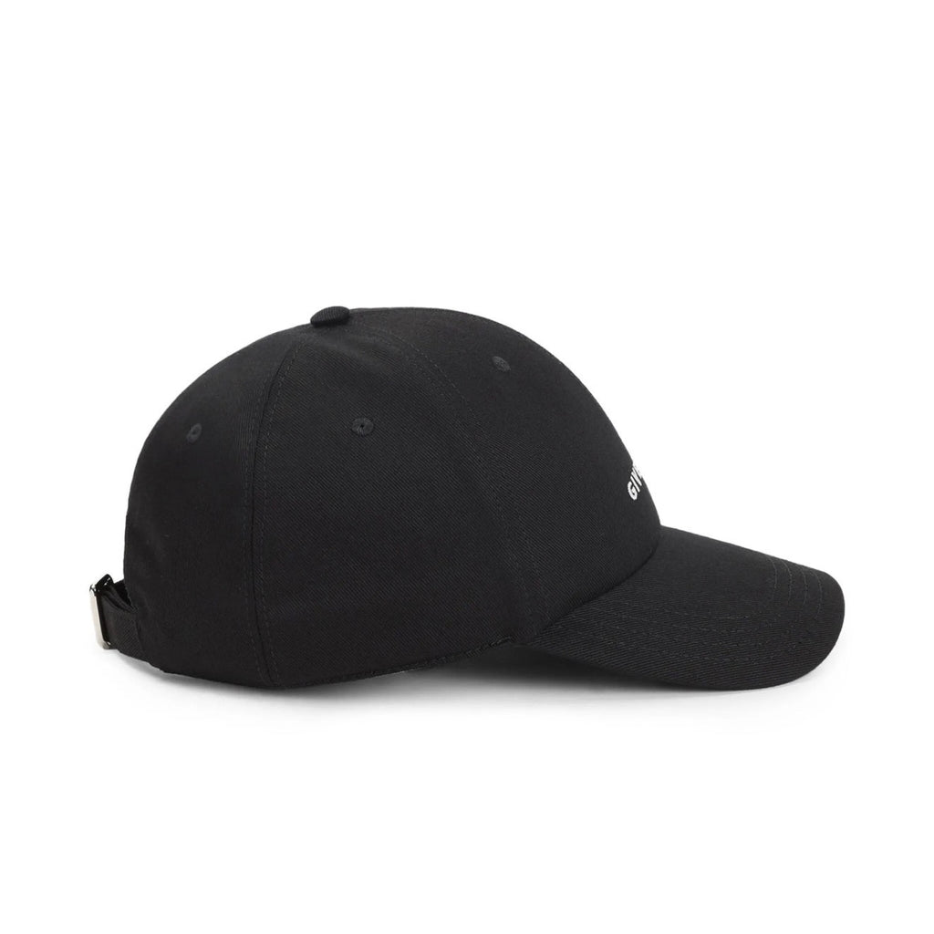 Givenchy Black Logo Embroidered Cotton Baseball Cap Hat Adjustable Strap NWT
