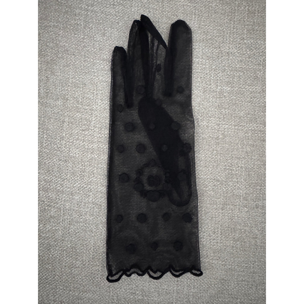 Gucci Embroidered Polka-Dot Tulle Gloves NWT Size Medium 7.5