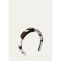 Prada Cow Print Pony Hair Headband Enamel Triangle Logo NEW