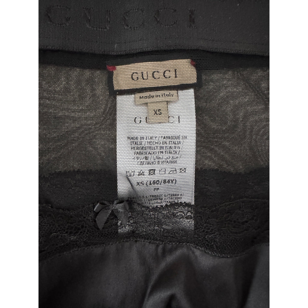 GUCCI SET LINGERIE SILK DUCHESSE BLACK SIZE XSMALL