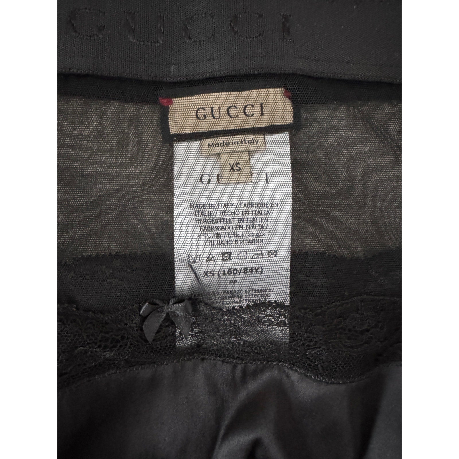 GUCCI SET LINGERIE SILK DUCHESSE BLACK SIZE XSMALL