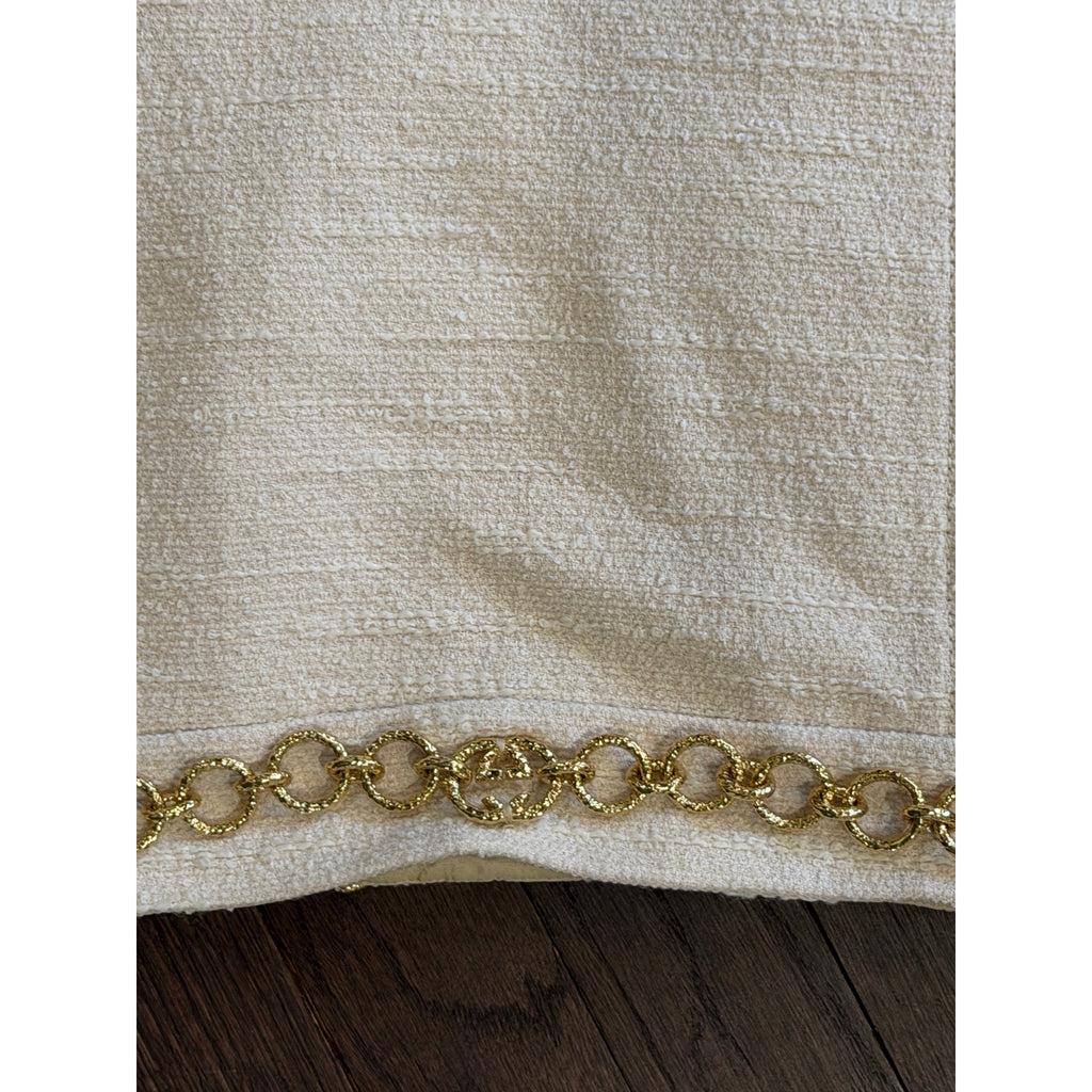 Gucci Chain Embellished Bouclé Mini Skirt White IT 36 NWT