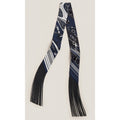Hermès Festival des Amazones Fringed Silk Twilly Scarf Navy Black Leather Fringe NWT
