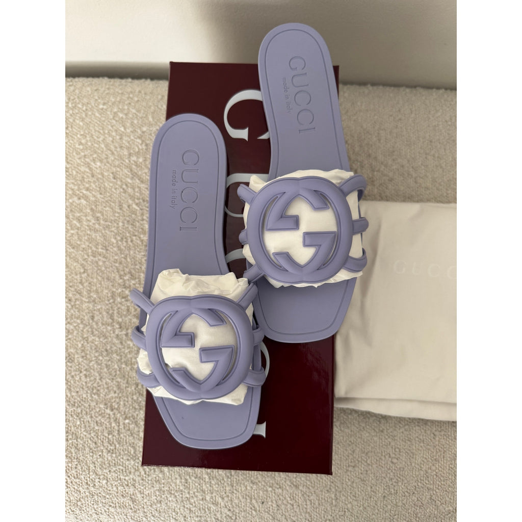 Gucci Women’s Palma Slide Sandals 37 BNIB in Lilac