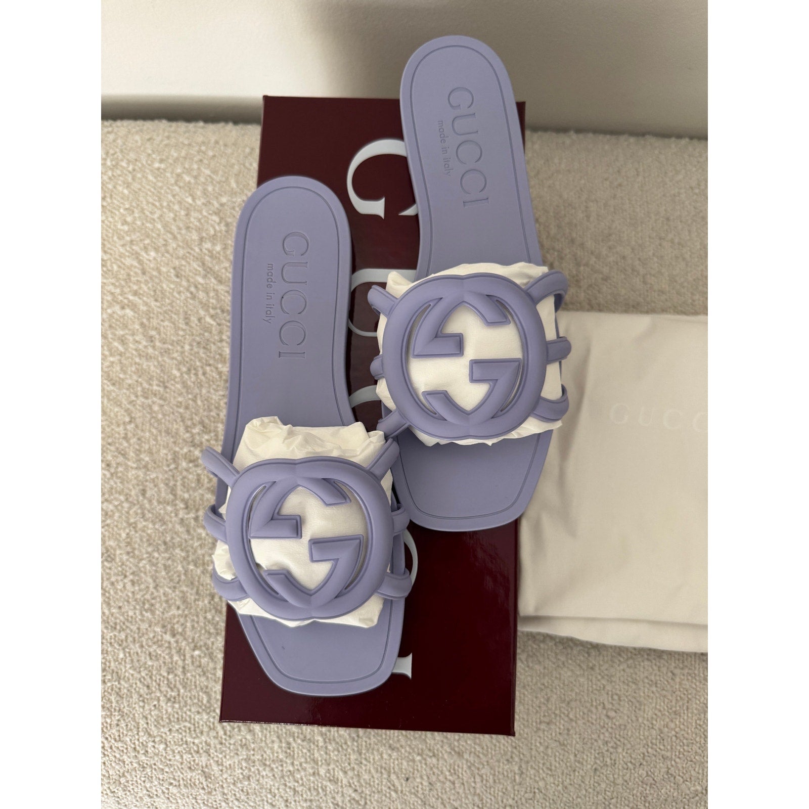 Gucci Women’s Palma Slide Sandals 37 BNIB in Lilac