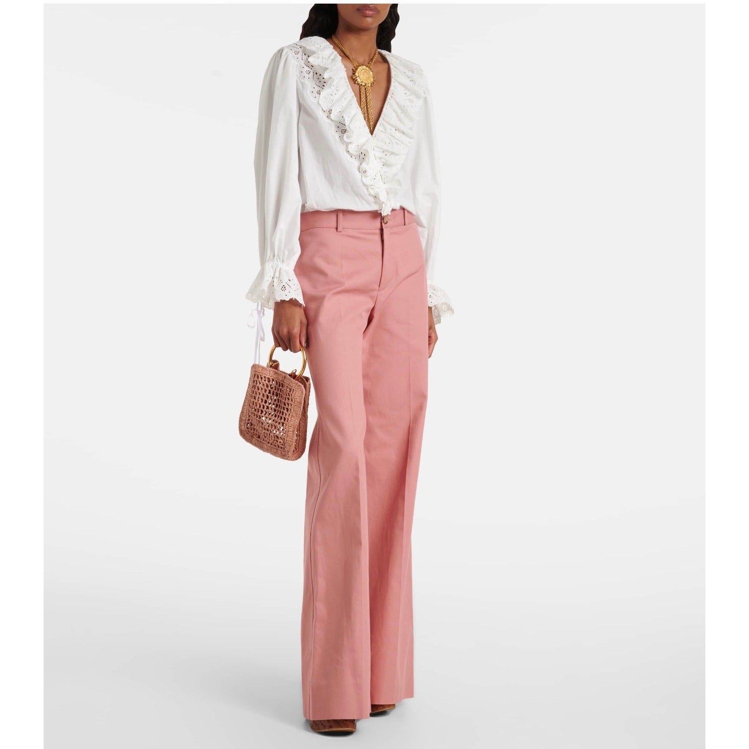 CHLOÉ Summer Banana Mini raffia crossbody bag NWT