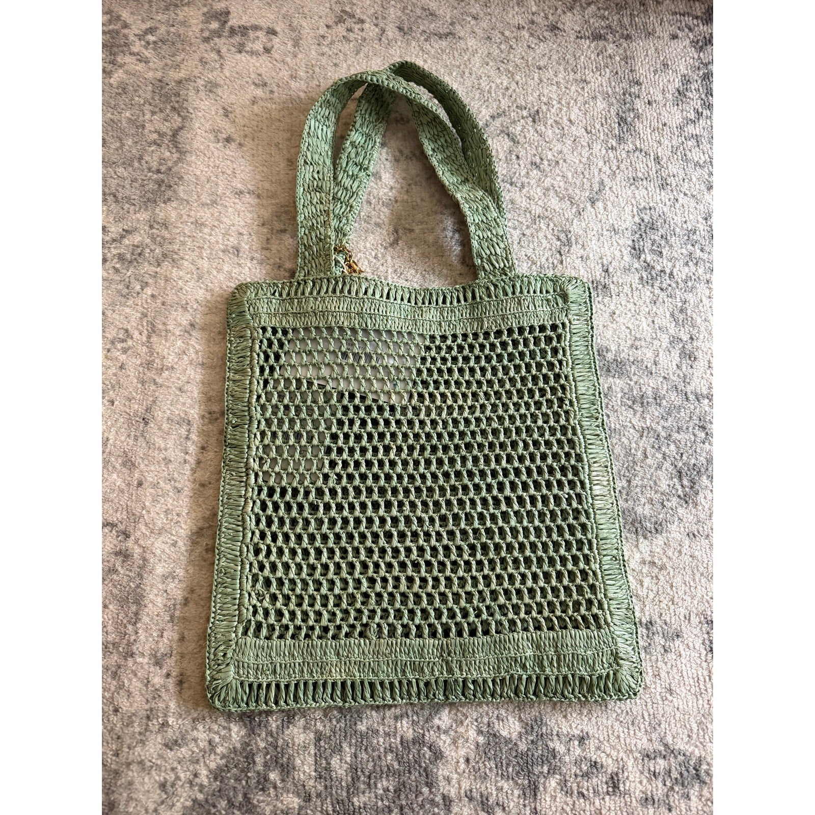 Chloe Summer Banana Raffia Tote NWT : tea leaf