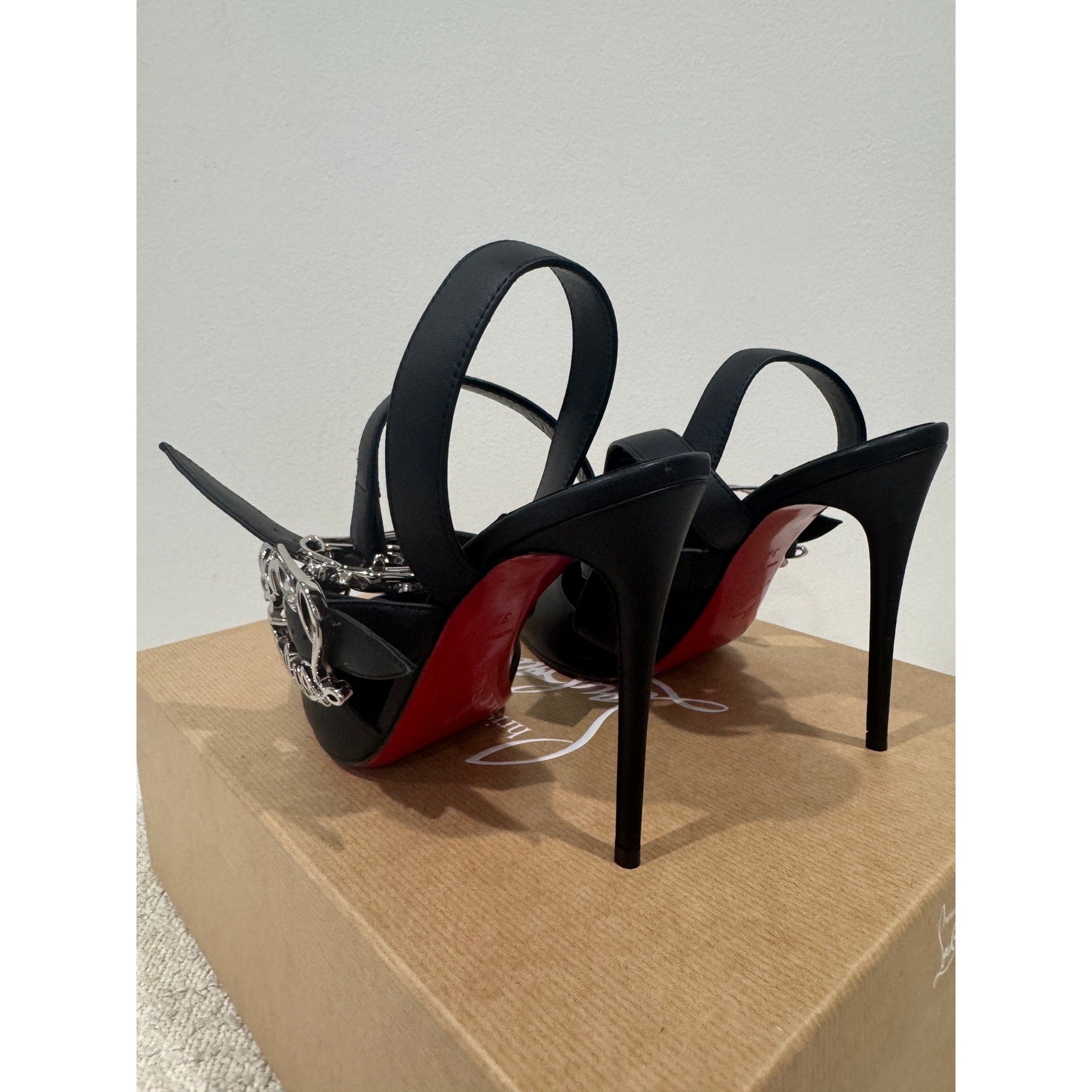 CHRISTIAN LOUBOUTIN 37 Giddylina 100 buckle-embellished leather pumps$1,495
