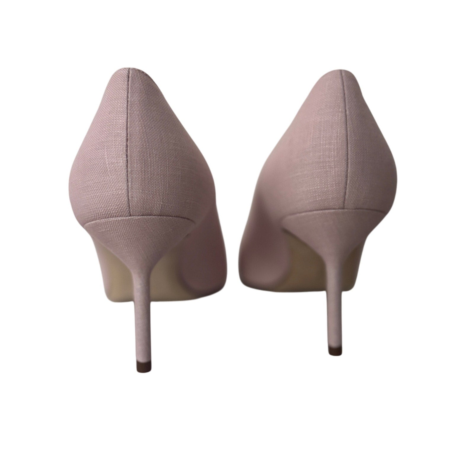 Manolo Blahnik 70mm Light Pink Linen BB Pumps Size 37 BNIB