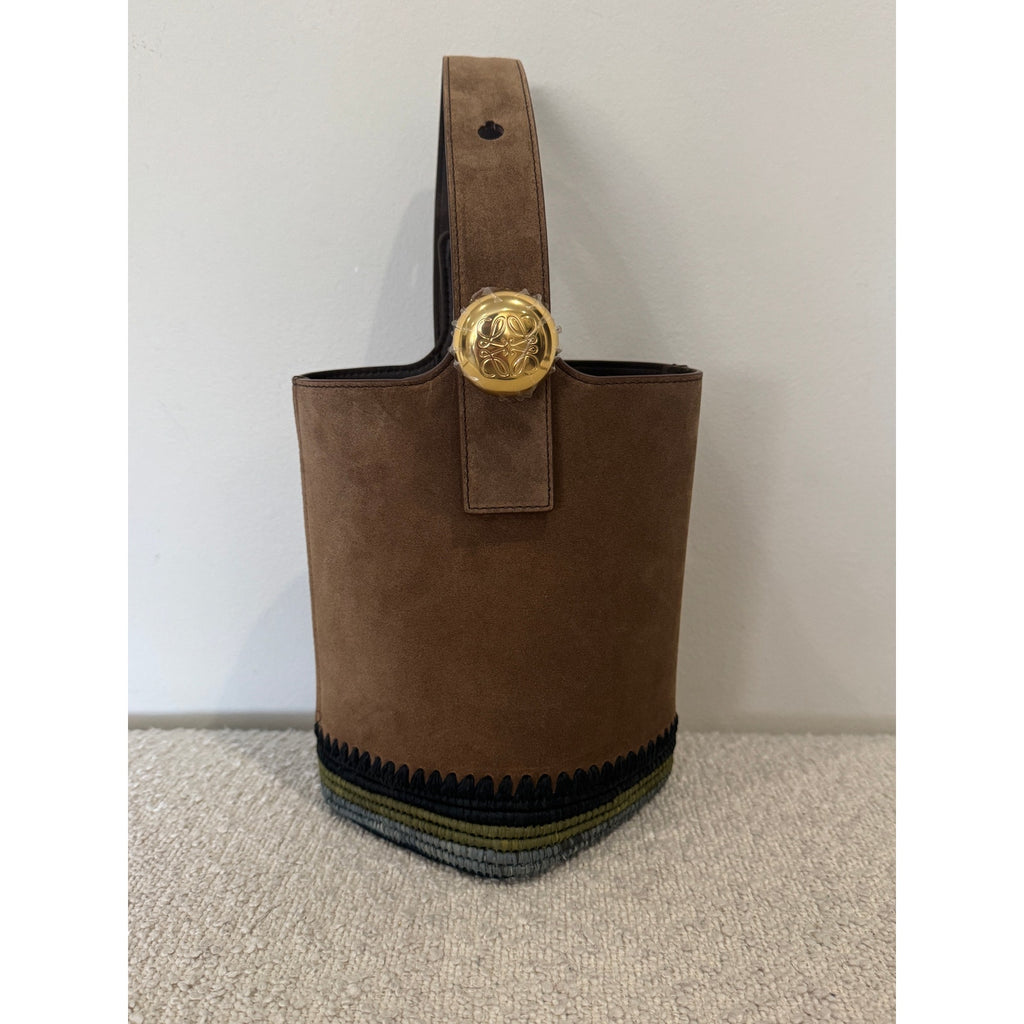 Loewe
Women’s LOEWE x Paula's Ibiza Mini Pebble Suede & Raffia Bucket Bag NWT