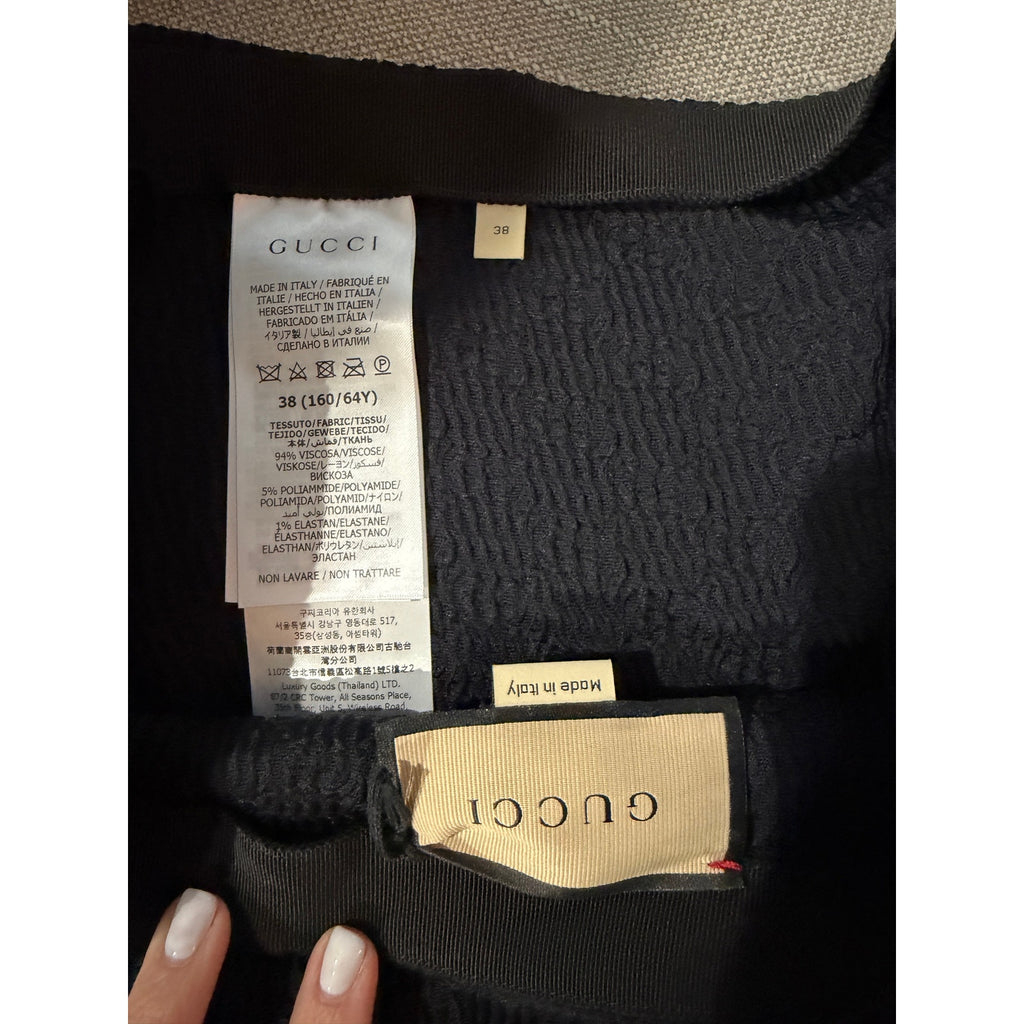Gucci GG Crinkle Viscose Skirt Black Size IT 38 NWT