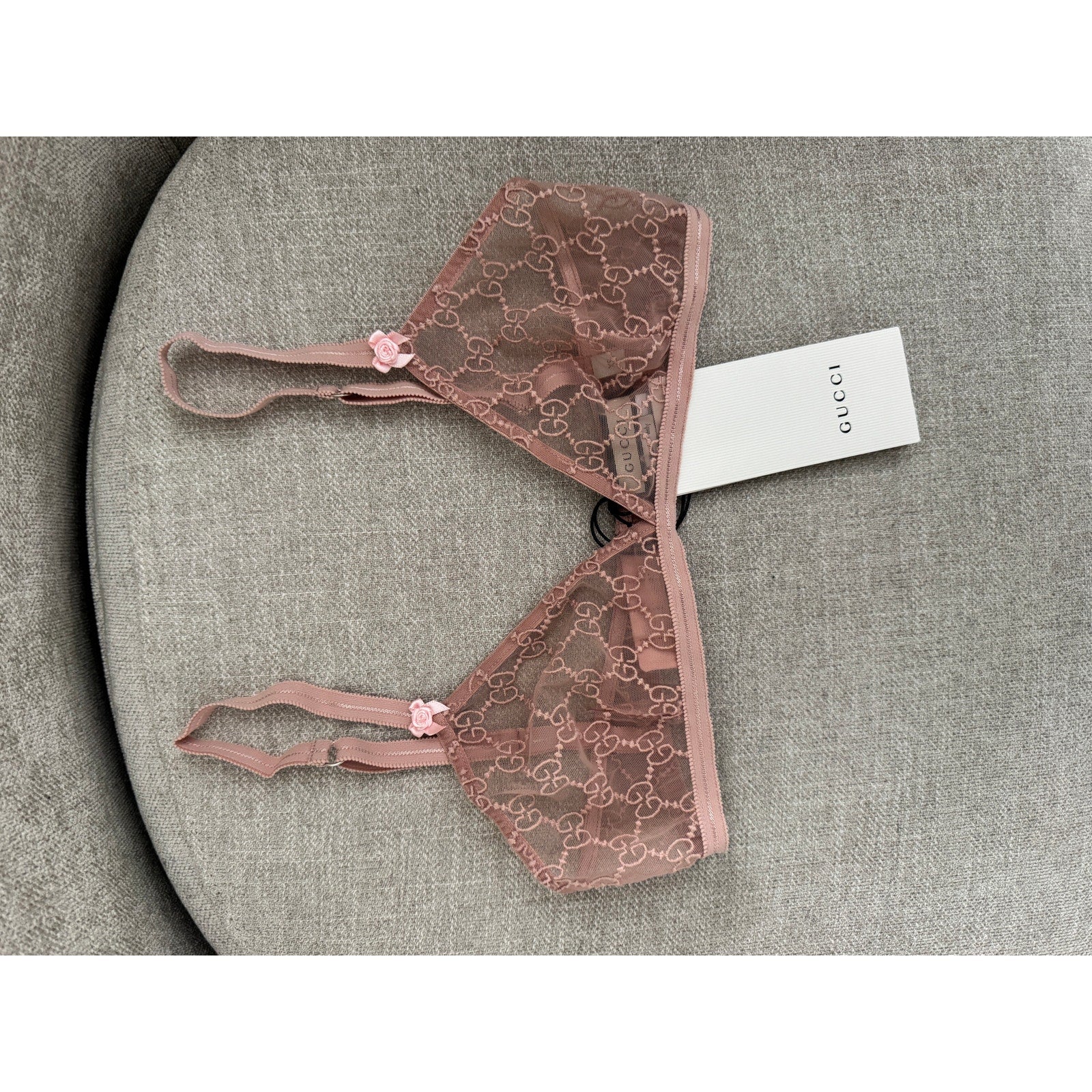 GG All Over Embroidered Tulle Lingerie Set size  XS