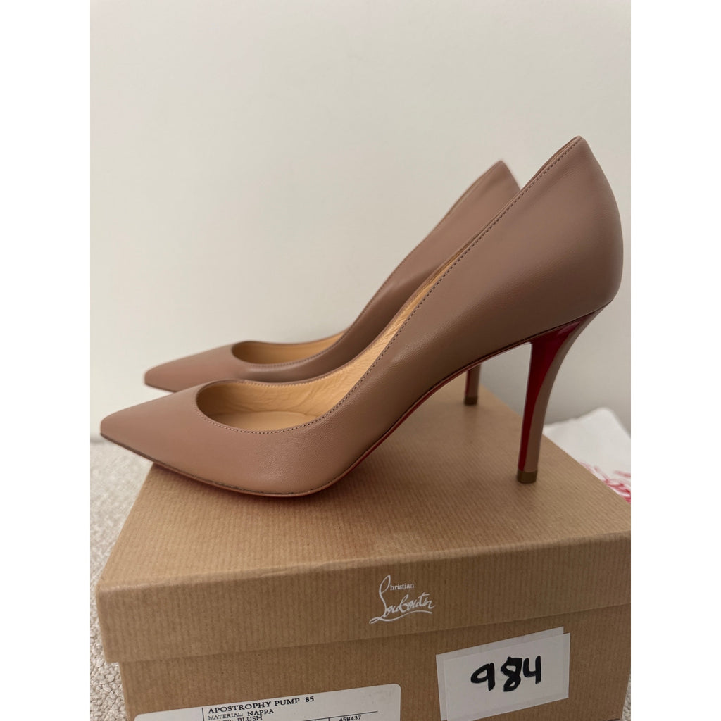 Christian Louboutin Apostrophy Nappa Leather 85mm Pumps Size 38.5 BNIB