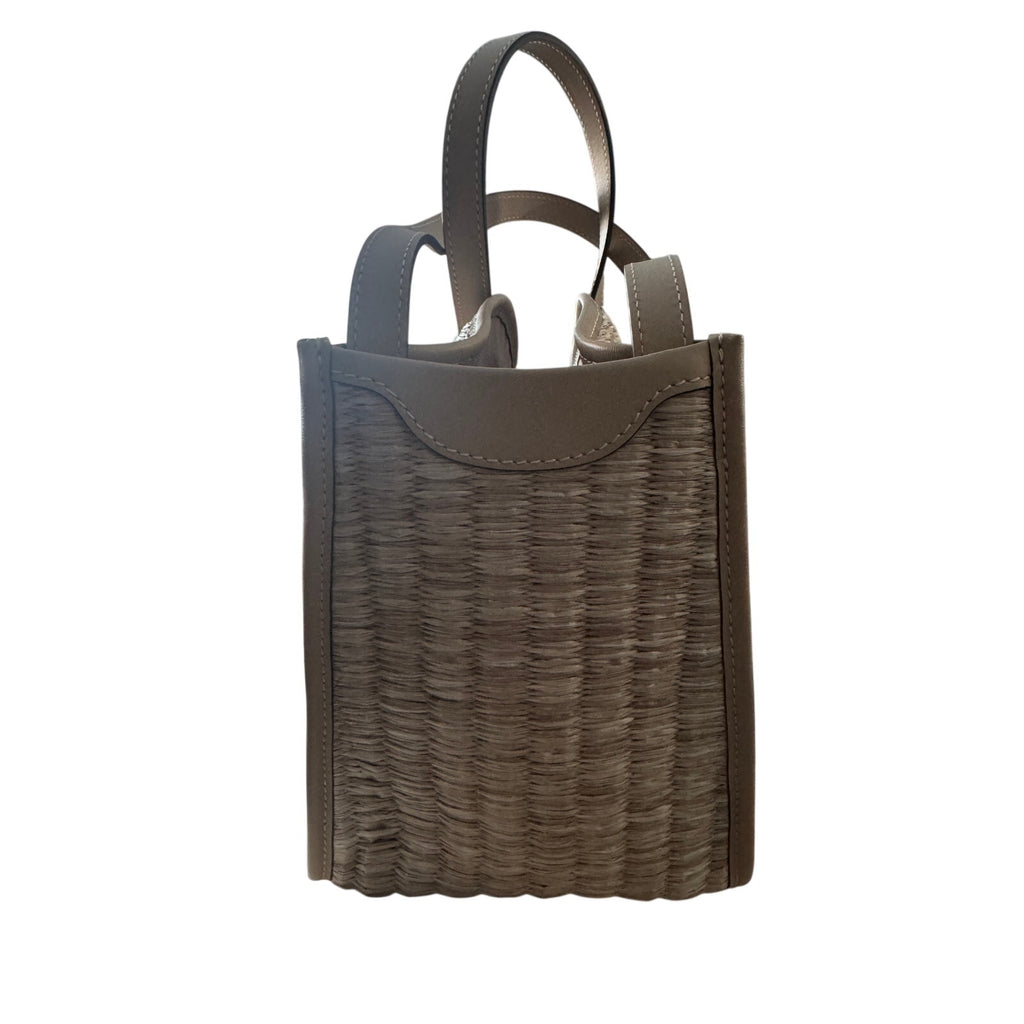 Cult Gaia Small Sadie Raffia Tote Bag with Leather Trim Retail $448 NWT