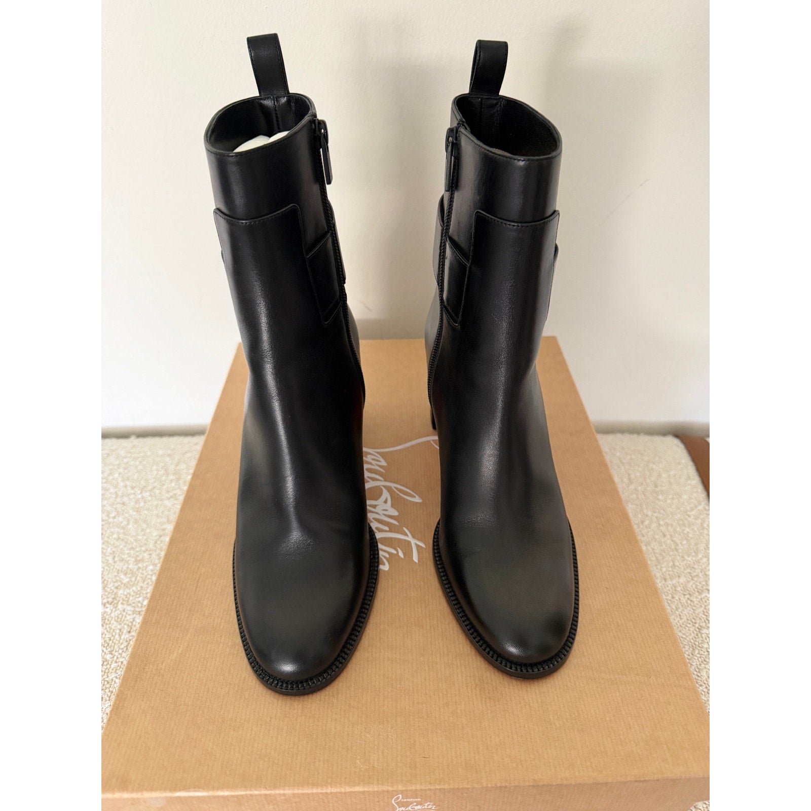 CHRISTIAN LOUBOUTIN
Booty Lock 70 leather ankle boots Size 37 NWT