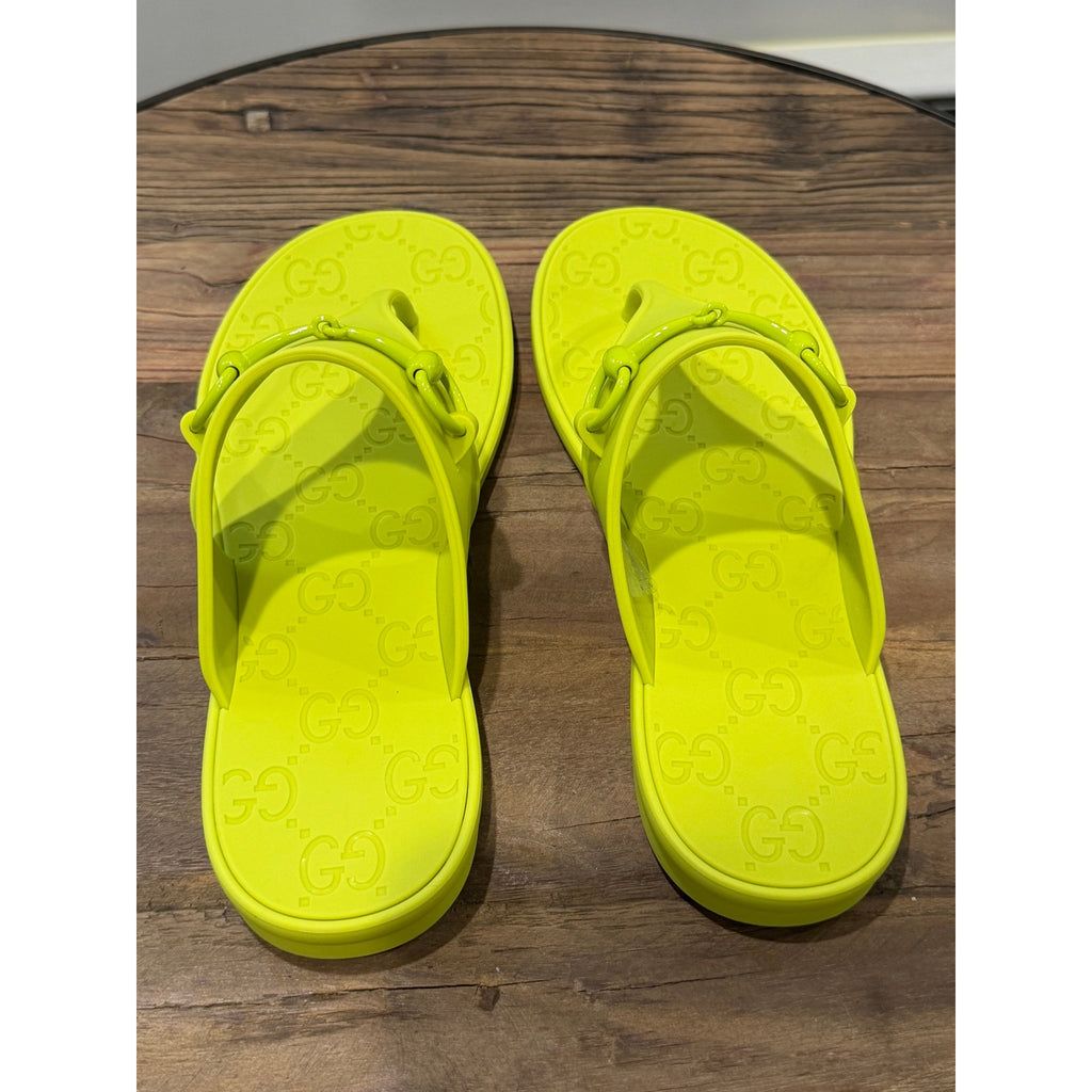 Gucci Horsebit Thong Green Sandals NWT SIZE 37
