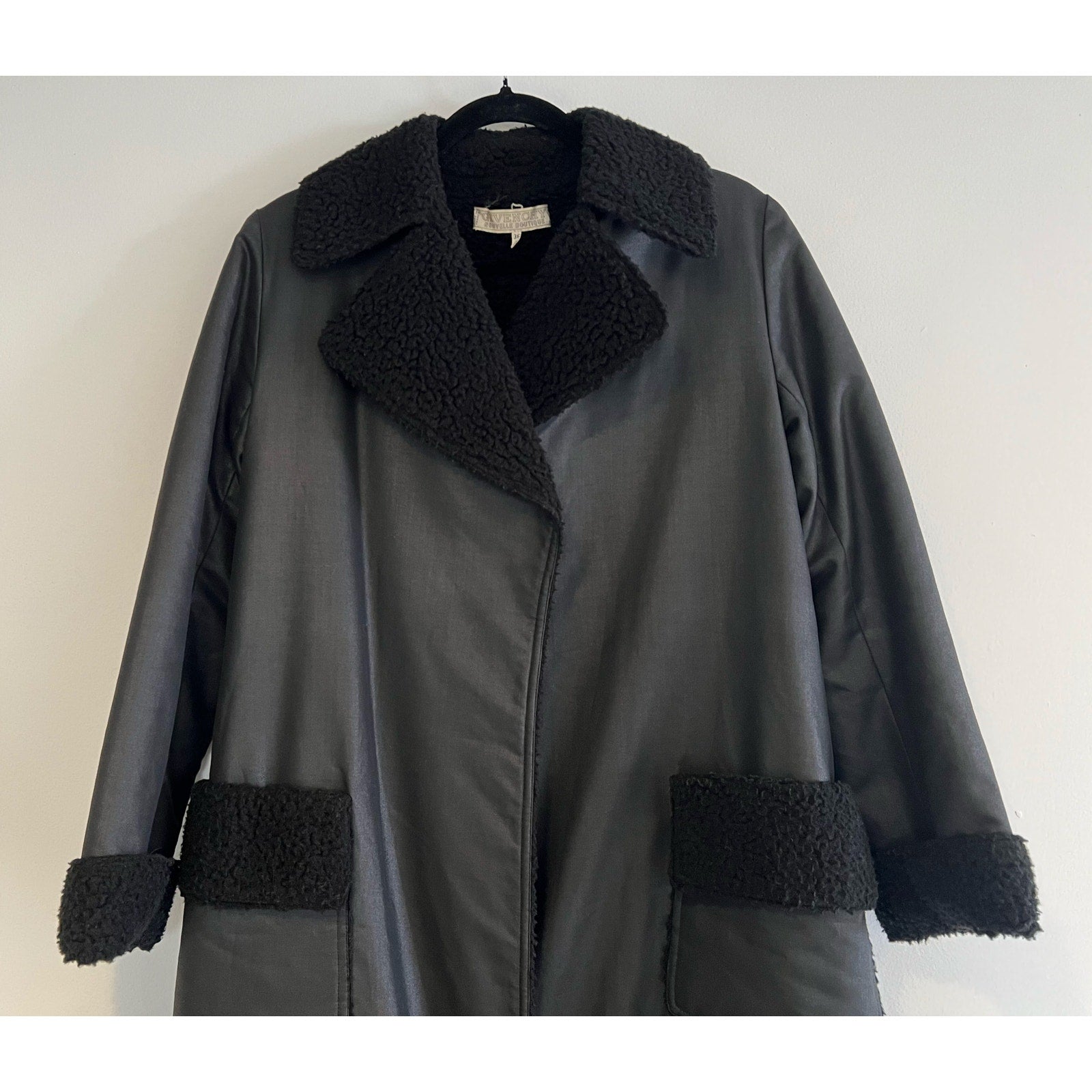Vintage Givenchy 1980’s Shearling Black Coat