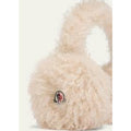 Moncler Fluffy Teddy Earmuffs Light Beige Logo Headband Made in Italy NWT