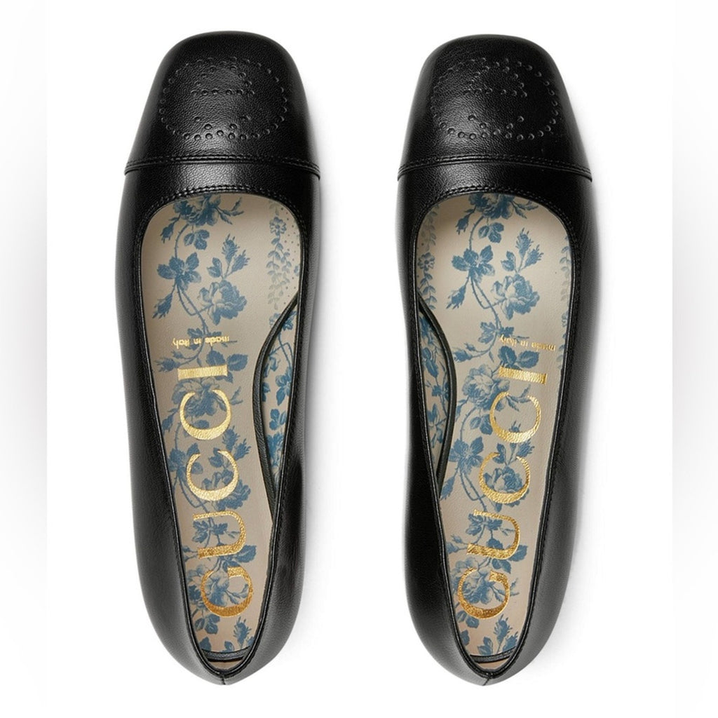 Gucci Hills Logo Ballet Interlocking G Flat (Women) BNIB 35