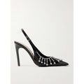 Gucci Guinevere Crystal Leather Slingback Stiletto Pumps NWT 37.5