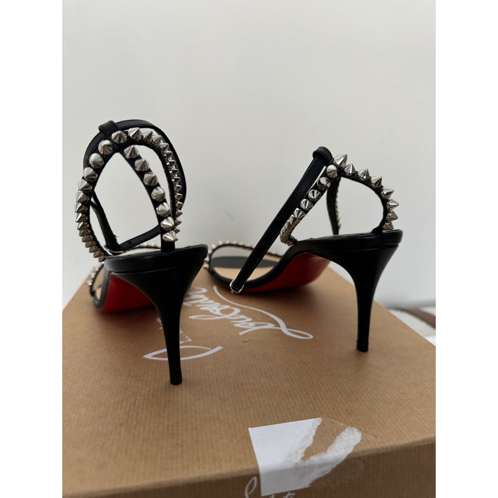 Christian Louboutin So Me 70mm Spike Heels Black | Red Sole Sandals Size 37 BNIB