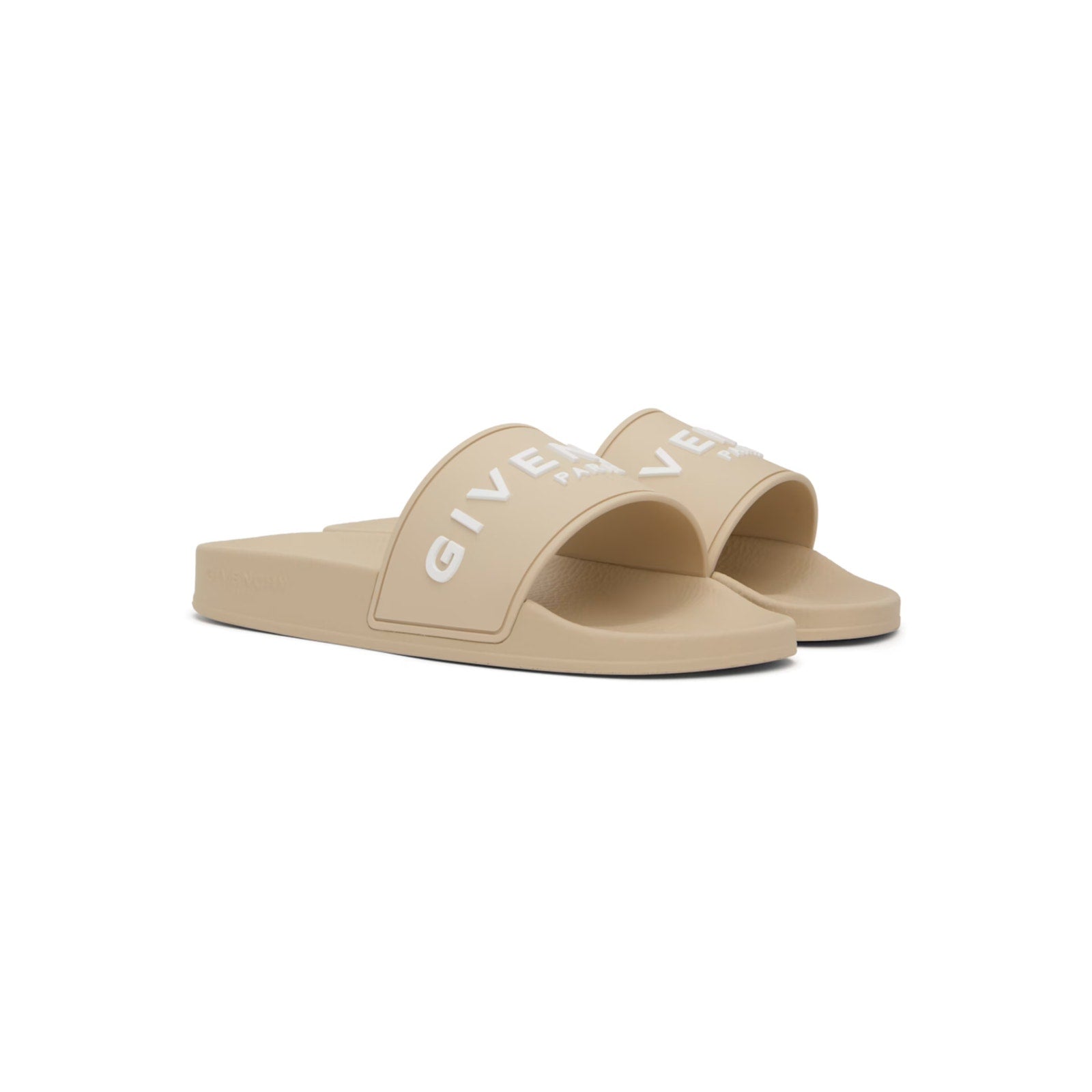 Givenchy Beige Rubber Logo Slides – Brand New - size 35