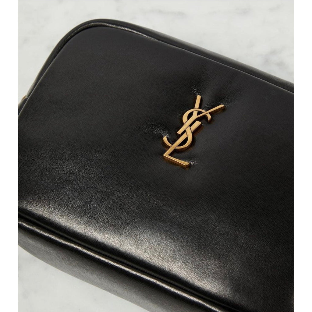 Saint Laurent YSL Calypso Black Quilted Lambskin Leather Clutch & Pouch NWT