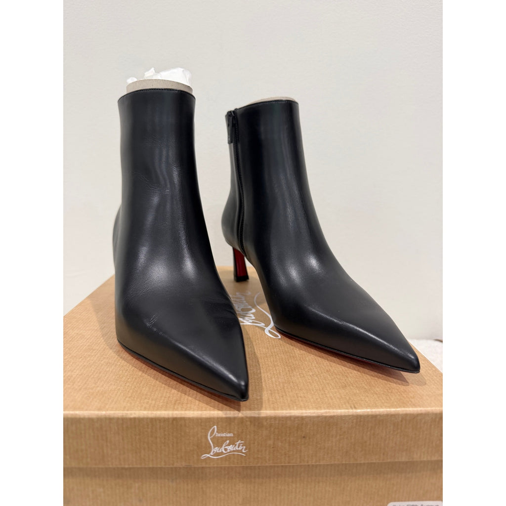 Christian Louboutin Condora Booty Black Calf Leather 55mm | New in Box 39.5