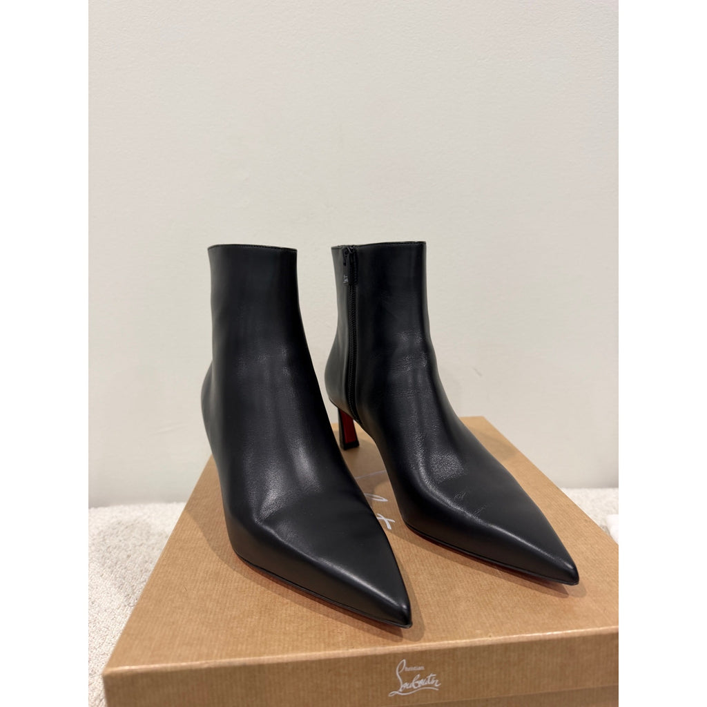 Christian Louboutin Condora Booty Black Calf Leather 55mm | New in Box 39