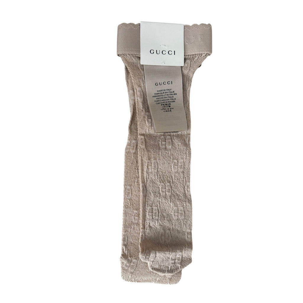Gucci GG Logo Net Ankle Socks Lit Lux GG Champagne NWT size Medium