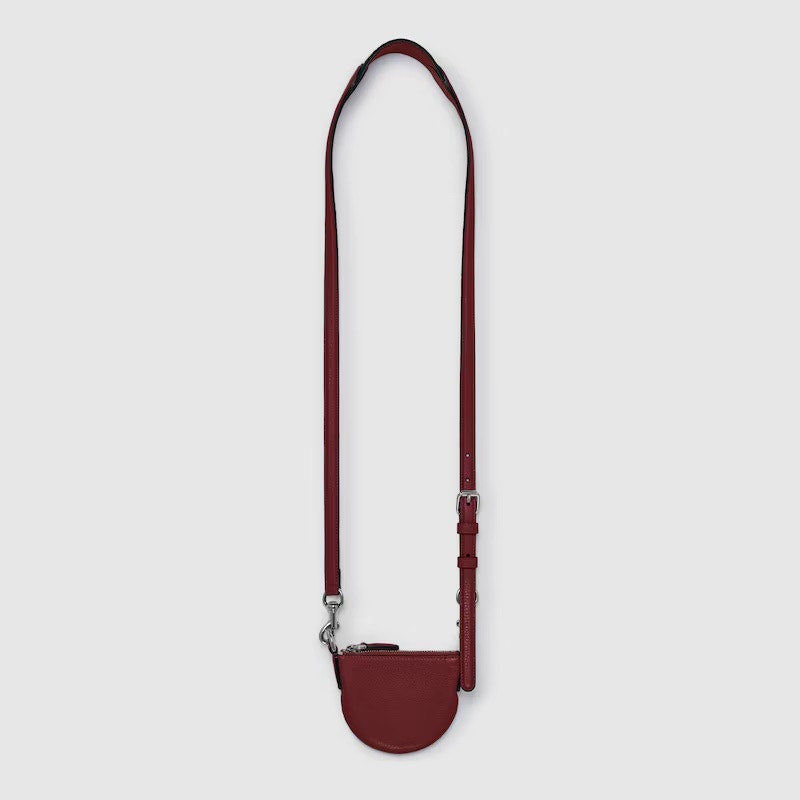Gucci Nano B Bag Rosso Ancora Red Grainy Leather Crossbody with Web Strap NWT