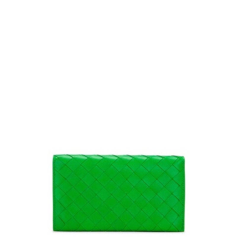 Bottega Veneta Wallet on Strap Parakeet Green & Gold Lambskin Crossbody Bag NWT