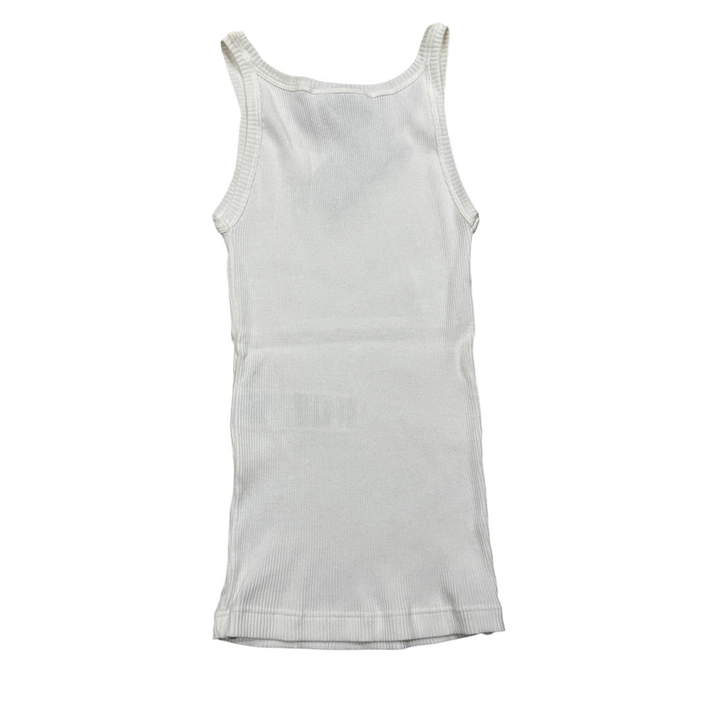 GUCCI Logo-Patch Ribbed Cotton Tank Top Size Small