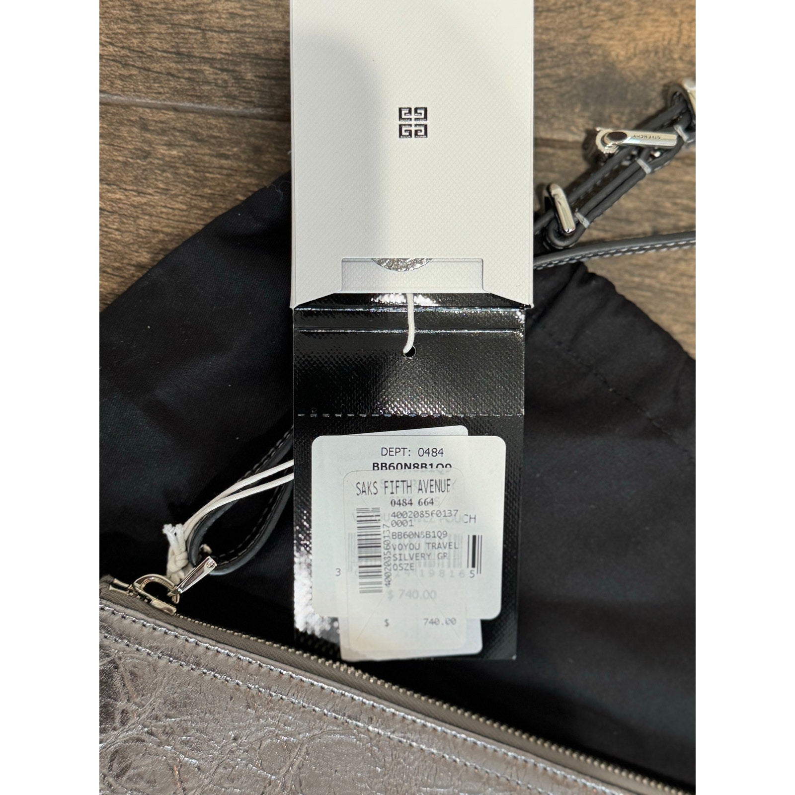 Givenchy Voyou metallic leather pouch NWT
