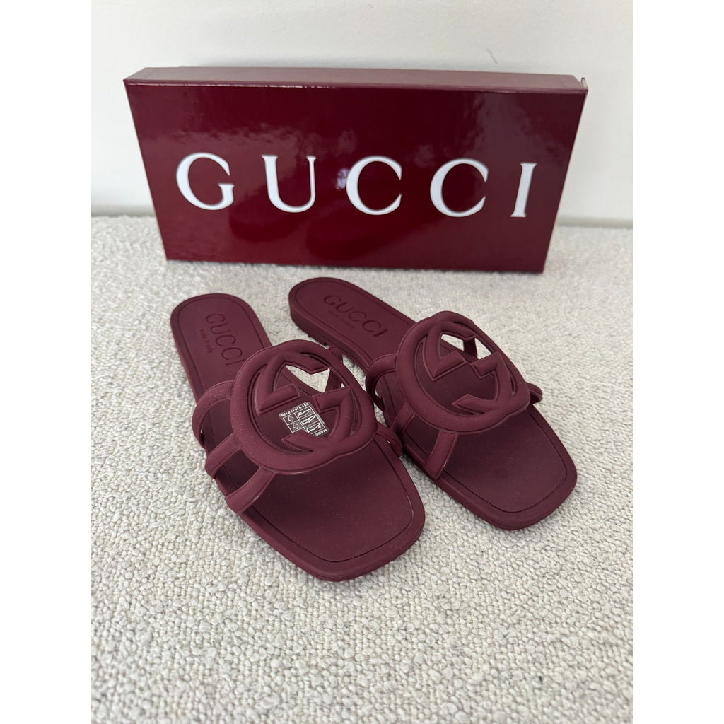 Gucci Women’s Palma Slide Sandals 36 BNIB in Burgundy