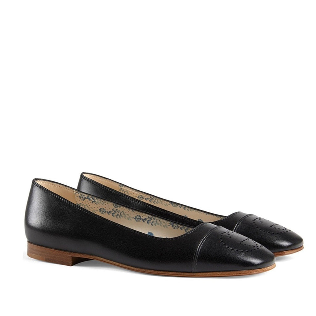 Gucci Hills Logo Ballet Interlocking G Flat (Women) BNIB 35